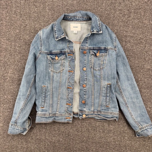 Old Navy Jackets & Blazers - Old Navy Womens Medium Wash Denim Trucker Jacket Size M Blue Cotton Stretch